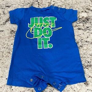 Nike Blue Romper with Green Graphic